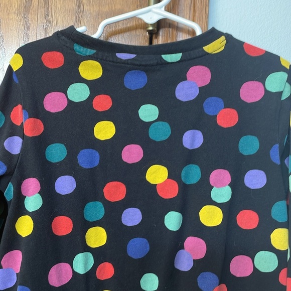 Hanna Andersson UEC Girls Size 8 Black Pink Polka Dot Skater Dress Celebration - Picture 10 of 11